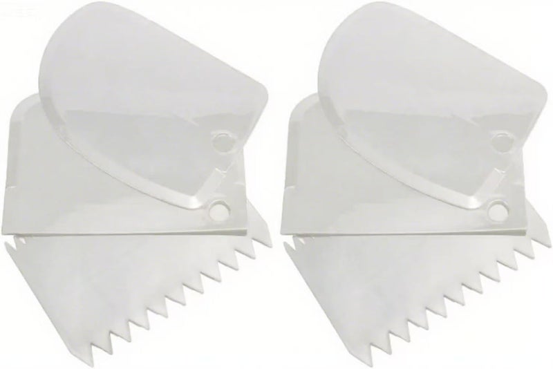 LSGZJZY Cake Decorating Scraper Set, 6 Piece Plastic Icing Smoother Tools, Serrated and Flat Edge Dough Scrapers for Baking, Pastry, Bread, Pizza, 2.95-4.81 Inch (white) - Image 1